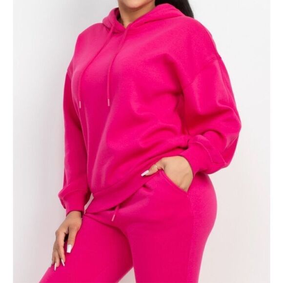 Hot pink hoodie and jogger set - Picture 2 of 9